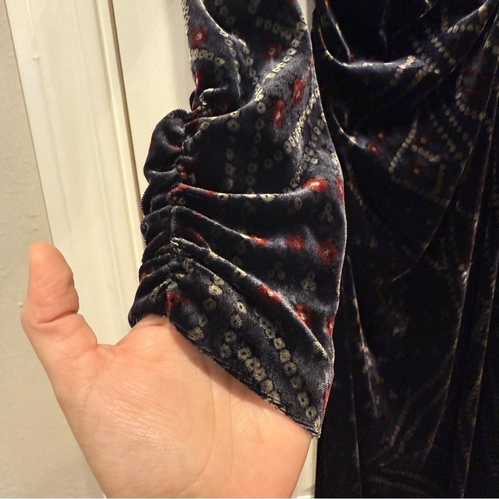 Sea New York Delphine Midi Dress Women’s Sz L Black Velvet Long Sleeves Elegant - Picture 6 of 12